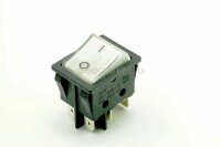 KCD2-202N 30А  Выключатель клавишный прямоугольный 2 группы 6pin(2контакта спаренных) OFF-ON 30A 250V с подсветкой Белый (сварочный аппарат)