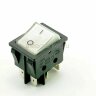KCD2-202N 30А  Выключатель клавишный прямоугольный 2 группы 6pin(2контакта спаренных) OFF-ON 30A 250V с подсветкой Белый (сварочный аппарат)