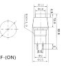 DS-451 (PBS-20В) Кнопка с пластиковым корпусом круглая Ø10мм без фиксации 2pin OFF-(ON)  крепится гайкой снизу 1A 250V Черная