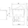 KCD4-201N-ВR/4P (SC 767) Выключатель прямоугольный на 2-е группы 4pin контакты под винт  ON-OFF 16А 220V с подсветкой Красный черный корпус