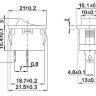 KCD1-101-C3-GR/2P (MRS-101) Выключатель клавишный прямоугольный 21х15мм 2pin OFF-ON 6A 250V Серый