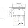 KCD1-101-C3-R/2P (MRS-101) Выключатель клавишный прямоугольный 21х15мм 2pin OFF-ON 6A 250V Красный