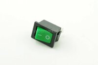 KCD1-101-C3-G/2P (MRS-101) Выключатель клавишный прямоугольный 21х15мм 2pin OFF-ON 6A 250V Зеленый