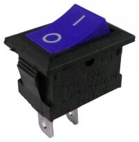 KCD1-101-C3-BL/2P (MRS-101) Выключатель клавишный прямоугольный 21х15мм 2pin OFF-ON 6A 250V Синий