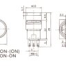 AL6-М Кнопка круглая с круглой посадкой Ø16мм 5pin без фиксации C-(NO)-(NC) крепится гайкой с подсветкой 220V светодиод Красный производство Китай