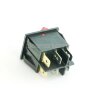 KCD4-2101N Выключатель 2-х клавишный прямоугольный 28.5х21.7мм 2 группы 6pin OFF-ON  15A 250V с подсветкой Красный
