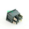 KCD4-2101N Выключатель 2-х клавишный прямоугольный 28.5х21.7мм 2 группы 6pin OFF-ON  15A 250V с подсветкой Зеленый