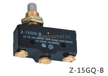 Z-15GQ-B (LXW5-11M) Концевой макси переключатель с большой высокой кнопкой 3pin C-NO-NC под винты 15A 250V