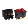 KCD2-3101N Выключатель 3-х клавишный прямоугольный 3 группы 9pin OFF-ON  15A 250V с подсветкой Красный