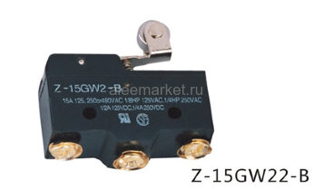 Z-15GW22-B (LXW5-11G2) Концевой макси переключатель с роликом на коротком рычаге (планке) 3pin C-NO-NC под винты 15A 250V