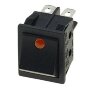 KCD4-201E-Y/4P Выключатель прямоугольный (изогнутая  клавиша) 4pin 2группы контактов ON-OFF с подсветкой светодиод 12V Желтый