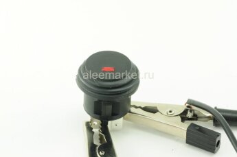 ASW-29D Кнопка круглая влагозащищенная IP-65 c фиксацией OFF-ON 3 pin крепится на защелках с подсветкой светодиод 12V Красный
