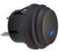 ASW-29D Кнопка круглая влагозащищенная IP-65 c фиксацией OFF-ON 3 pin крепится на защелках с подсветкой светодиод 12V Синий