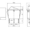 IRS-2101-1С Выключатель прямоугольный 2 клавиши (изогнутая клавиша) 6pin 2группы контактов ON-OFF с подсветкой 12V Красный+Зеленый