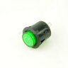 PBS-D21-3PF Кнопка круглая c фиксацией OFF-ON 3 pin крепится на защелках Ø21мм с подсветкой светодиод 12V Зеленый