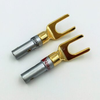 Клемма вилка акустическая Gold металл Nakamichi 