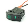 YJ-PD-2A Выключатель на три положения ON-OFF-ON с фиксацией 7pin 2группы с двойной подсветкой  Зеленый 12V 20A/24V 10А