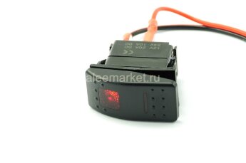 YJ-PD-2B Выключатель на три положения (ON)-OFF-(ON) без фиксации 7pin 2группы с двойной подсветкой Красный 12V 20A/24V 10А