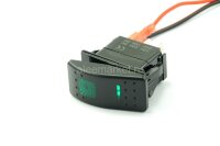 YJ-PD-2B Выключатель на три положения (ON)-OFF-(ON) без фиксации 7pin 2группы с двойной подсветкой Зеленый 12V 20A/24V 10А