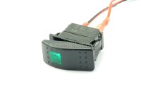 YJ-PD-1В Выключатель на два положения OFF-(ON) без фиксации 3pin 1группа с подсветкой Зеленый 12V 20A/24V 10А