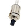 DS-402 Кнопка с металлическим корпусом круглая мини  без фиксации 2pin OFF-(ON)  крепится гайкой М5 0.5A 250V Черная