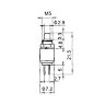 DS-402 Кнопка с металлическим корпусом круглая мини  без фиксации 2pin OFF-(ON)  крепится гайкой М5 0.5A 250V Черная