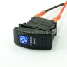 YJ-PD-J65 Выключатель на два положения OFF-ON с фиксацией 5pin 2группы с двойной подсветкой (рисунок Вентилятор) Синий 12V 20A/24V 10А