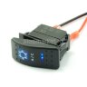YJ-PD-J40 Выключатель на два положения OFF-ON с фиксацией 5pin 2группы с двойной подсветкой (рисунок Кондиционер) Синий 12V 20A/24V 10А 