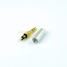 3.5 Stereo Gold Color Штекер 3.5мм 3pin стерео металлический корпус Серый