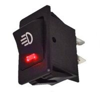 ASW-17D Выключатель на два положения OFF-ON с фиксацией 4pin 2группы c подсветкой (рисунок Фара) светодиод Красный 12V 20A
