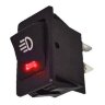ASW-17D Выключатель на два положения OFF-ON с фиксацией 4pin 2группы c подсветкой (рисунок Фара) светодиод Красный 12V 20A