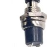 PBS-10B-2 Кнопка с металлическим корпусом круглая мини Ø7мм без фиксации 2pin OFF-(ON)  крепится гайкой 0.5A 250V Черная