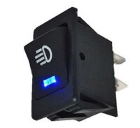 ASW-17D Выключатель на два положения OFF-ON с фиксацией 4pin 2группы c подсветкой (рисунок Фара) светодиод Синий 12V 20A