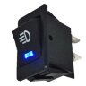 ASW-17D Выключатель на два положения OFF-ON с фиксацией 4pin 2группы c подсветкой (рисунок Фара) светодиод Синий 12V 20A