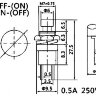 PBS-10B-2 Кнопка с металлическим корпусом круглая мини Ø7мм без фиксации 2pin OFF-(ON)  крепится гайкой 0.5A 250V Желтая
