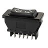 ASW-01 Кнопка стеклоподъемника 3положения 5pin 1группа без фиксации (ON)-OFF-(ON) (рисунок стрелки) без подсветки 12V 20A