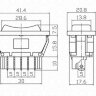 ASW-01 Кнопка стеклоподъемника 3положения 5pin 1группа без фиксации (ON)-OFF-(ON) (рисунок стрелки) без подсветки 12V 20A