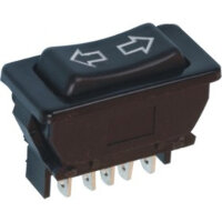 ASW-02D Кнопка стеклоподъемника 3положения 5pin 1группа без фиксации (ON)-OFF-(ON) (рисунок стрелки) с подсветкой 12V 20A