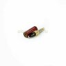 3.5 Stereo+Mic Gold Color Штекер 3.5мм 4pin стерео+микрофон металлический корпус Красный