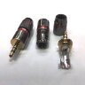 3.5 Stereo Gold  Monster Штекер 3.5мм 3pin стерео металлический корпус с цанговым зажимом Красный