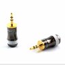 3.5 Stereo Gold Pailiccs Штекер 3.5мм 3pin стерео металлический корпус с резинкой