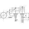 ASW-20D Выключатель овальный 2положения 3pin 1группа OFF-ON (крепится гайкой) с подсветкой светодиод Красный 12V 30A