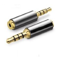 3.5/2.5 Stereo Gold Переходник 3.5мм на 2.5мм 4pin стерео+микрофон металлический корпус