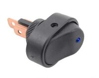 ASW-20D Выключатель овальный 2положения 3pin 1группа OFF-ON (крепится гайкой) с подсветкой светодиод Синий 12V 30A