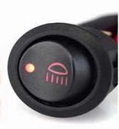 Выключатель круглый 3pin ON-OFF с двойной подсветкой светодиод рисунок Фара 12V 20А Красный производство Китай