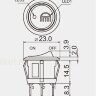 Выключатель круглый 3pin ON-OFF с двойной подсветкой светодиод рисунок Фара 12V 20А Красный производство Китай