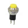 PBS-3С (DS-315) Кнопка с металлическим корпусом круглая мини Ø10мм без фиксации Размыкание 2pin ON-(OFF)  крепится гайкой сверху 0.5A 250V Желтая