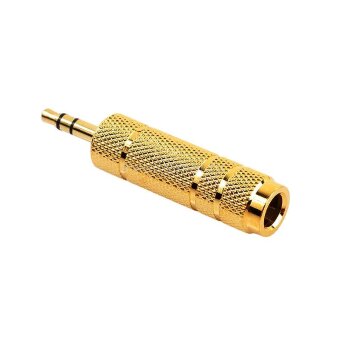 3.5/6.5 Stereo Gold Переходник 3.5мм на 6.5мм 3pin стерео металлический корпус Gold