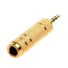 3.5/6.5 Stereo Gold Переходник 3.5мм на 6.5мм 3pin стерео металлический корпус Gold