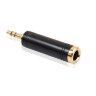 3.5/6.5 Stereo Gold Переходник 3.5мм на 6.5мм 3pin стерео металлический корпус Черный